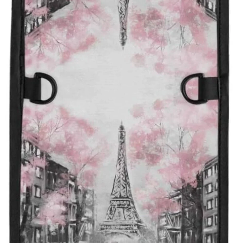 Small Crossbody Wallet Pink Cherry Blossom RFID Passport Holder Card Slots